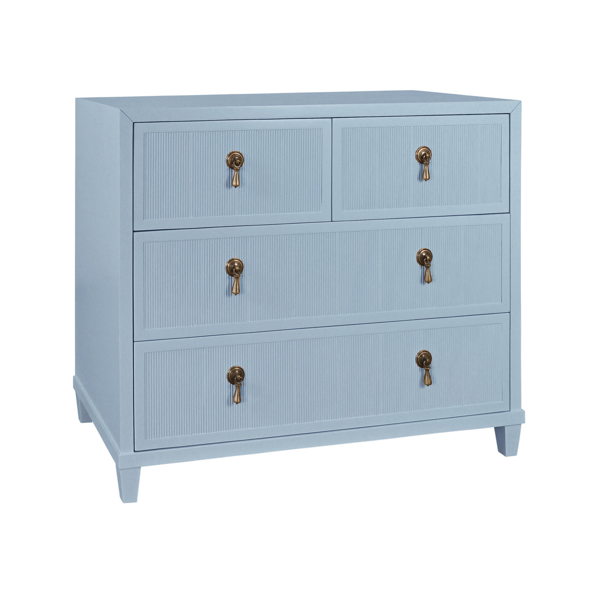 Pascal Four Drawer Chest With Fluted Drawer Fronts In Provincial Brown Oak