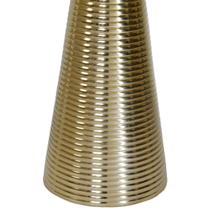 Pasha Round Side Table with Conical Coiled Brass Base