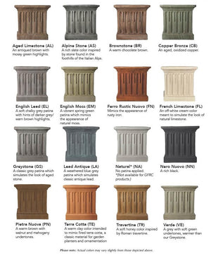 Cast Stone Tapered Square Planter - Aged Limestone (Additional Patinas Available)