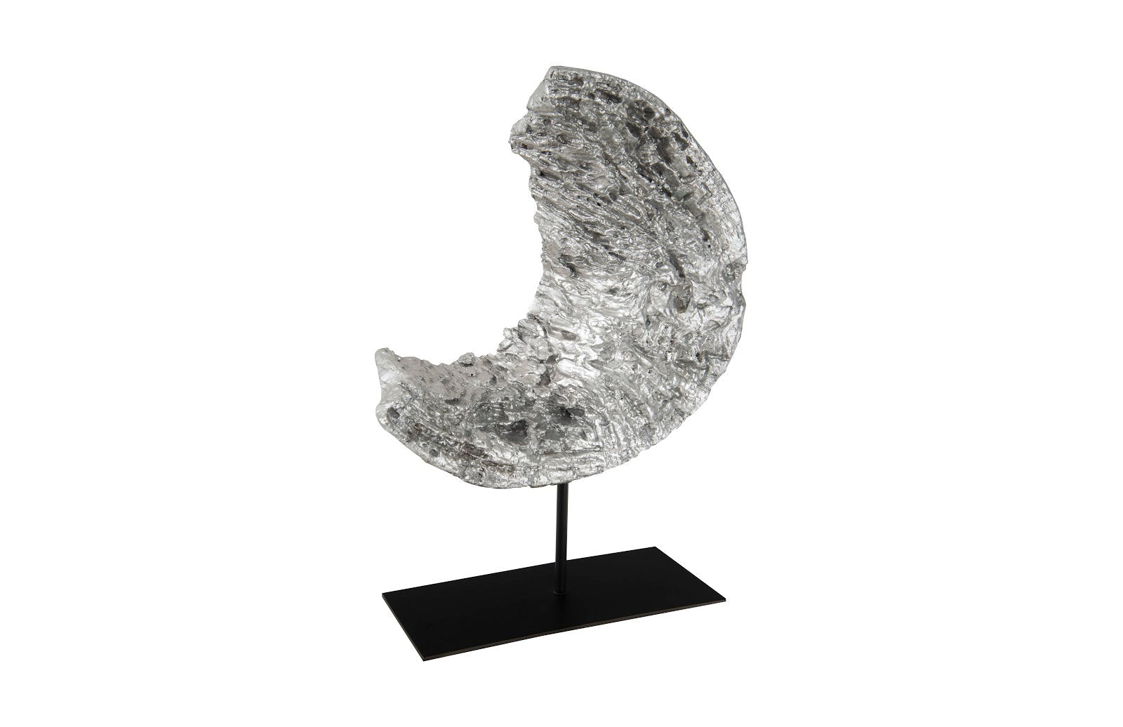 Cast Eroded Wood Circle on Stand, Silver Leaf, Assorted