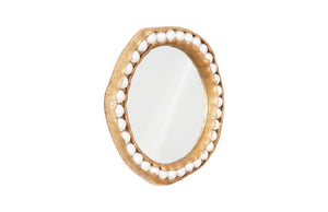 Pearl Mirror, Gold Leaf, Round