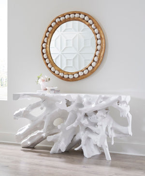 Pearl Mirror, Gold Leaf, Round