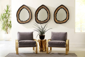 Geode Mirror, Black And Gold, Matte