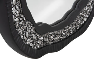 Geode Mirror, Black And Silver, Matte