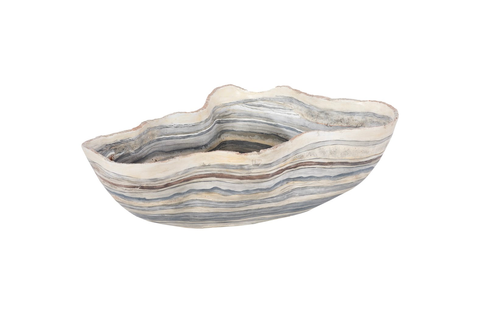 Cast Gray Onyx Bowl, Faux Finish, Large