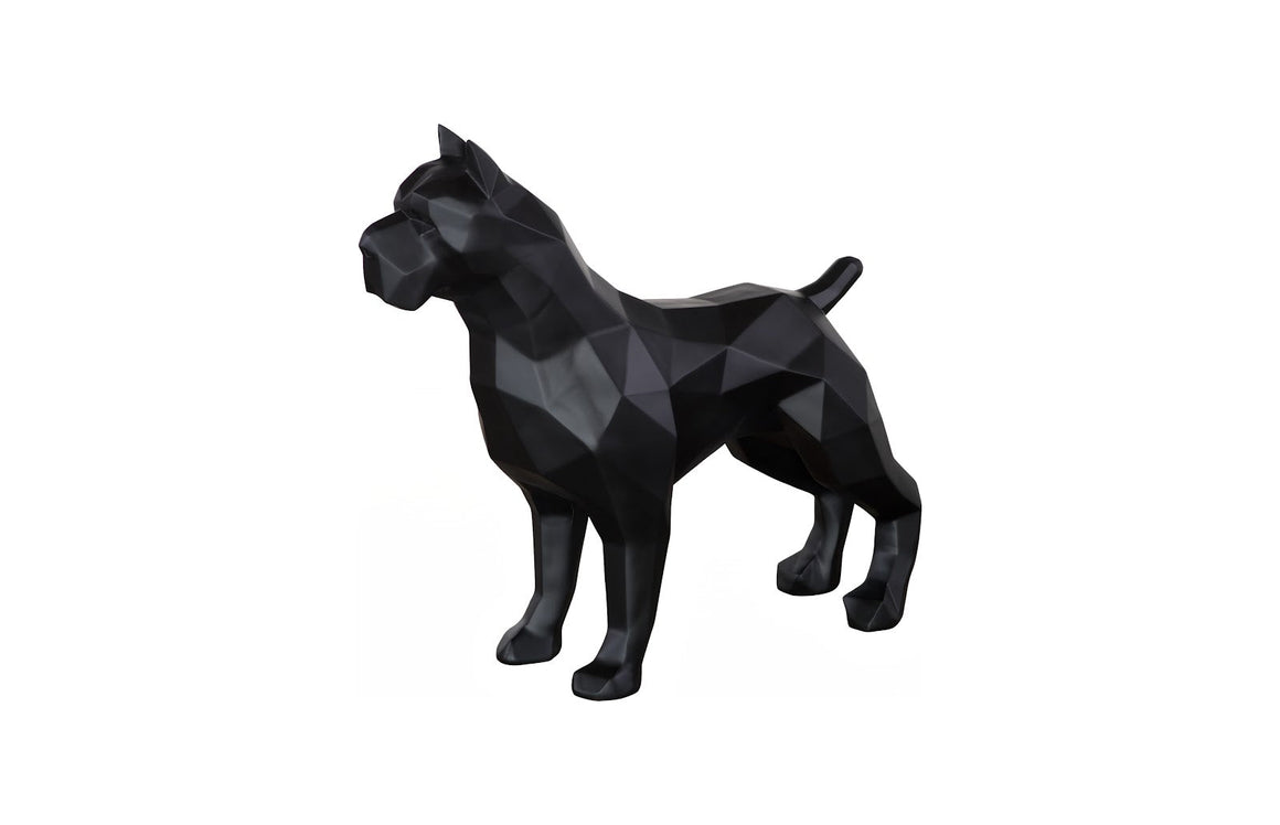 Pitbull Facet Sculpture, Matte Black
