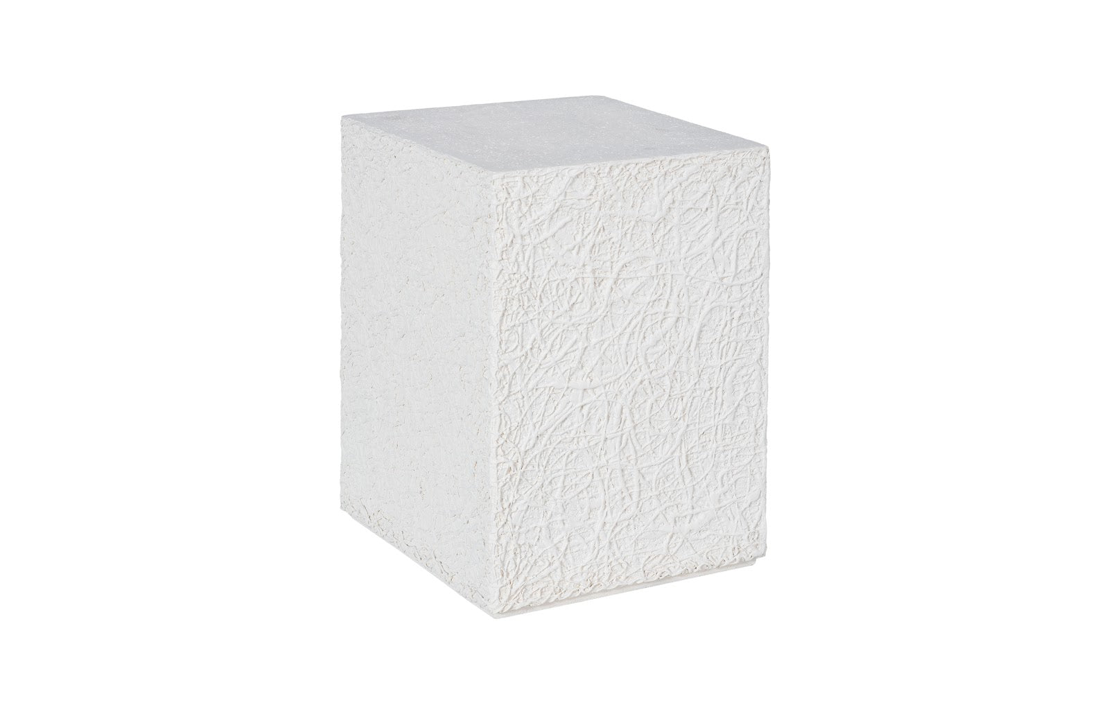 String Theory Pedestal, White Stone, Small