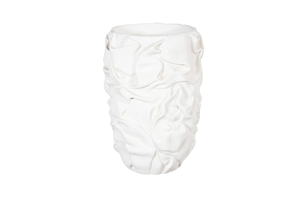 Drape Planter, White Stone