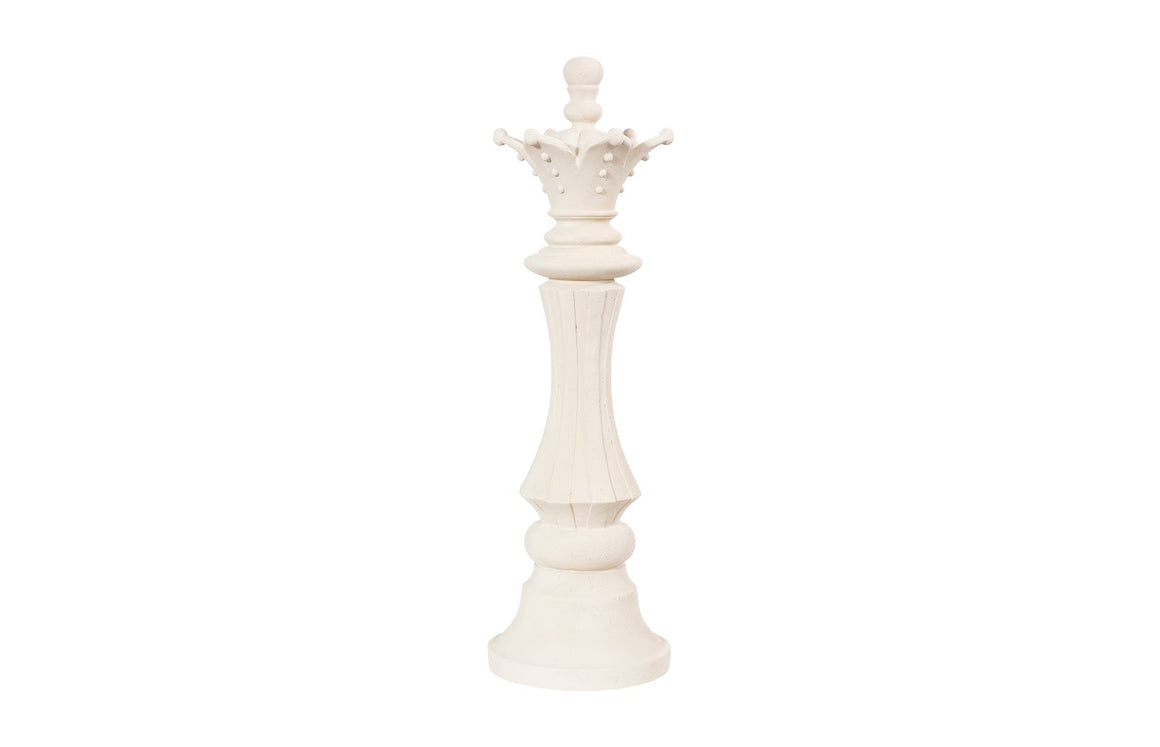 Queen Chess Sculpture, Cast Stone White