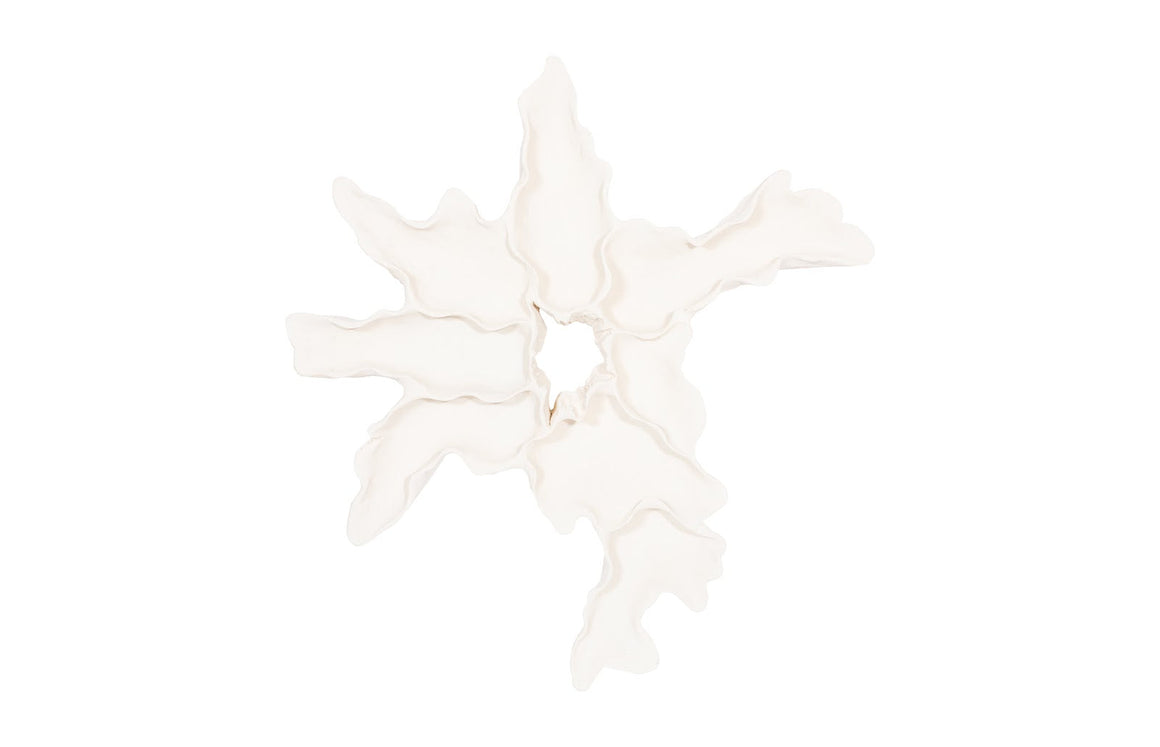 Contour Cast Root Flower Wall Art, White Stone