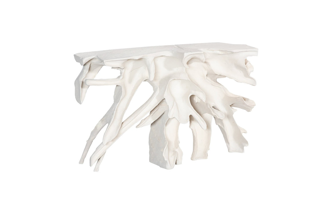 Contour Cast Root Console, White Stone