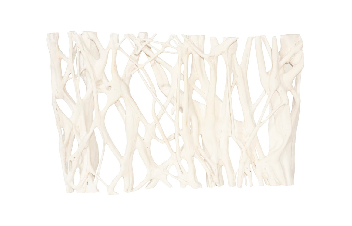 Cast Entwined Rectangular Wall Root, Faux Bleached