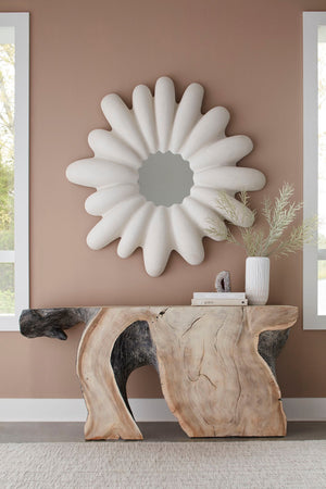 Radial Shell Mirror, White Stone