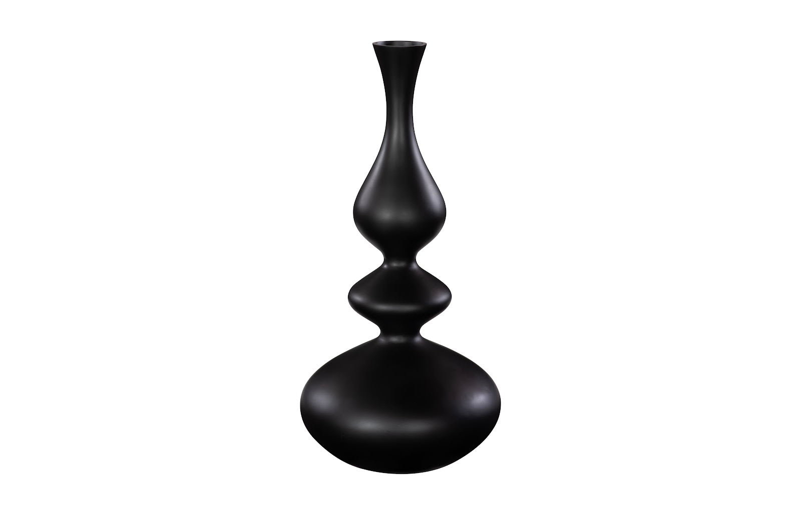 Bella Bloom Vase, Wide, Matte Black