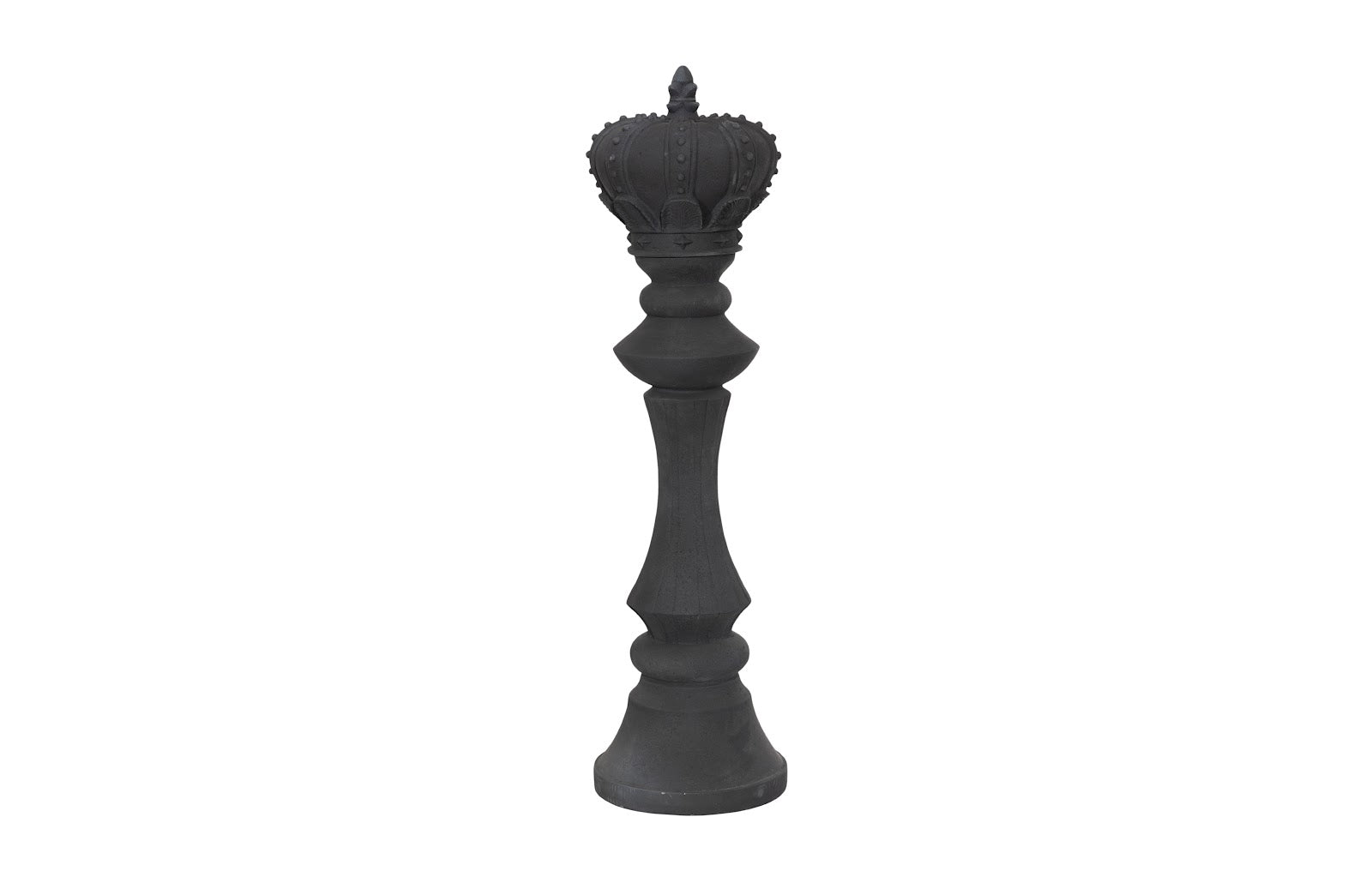 King Chess Sculpture, Cast Stone Black, Small