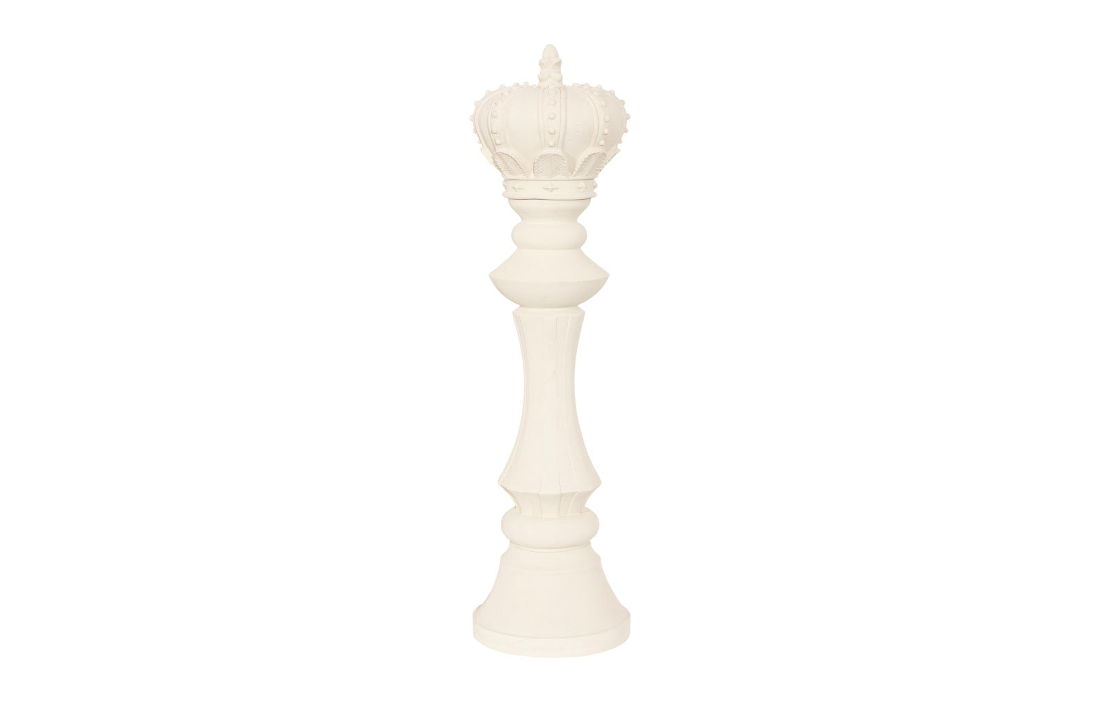 King Chess Sculpture, Cast Stone White, Small