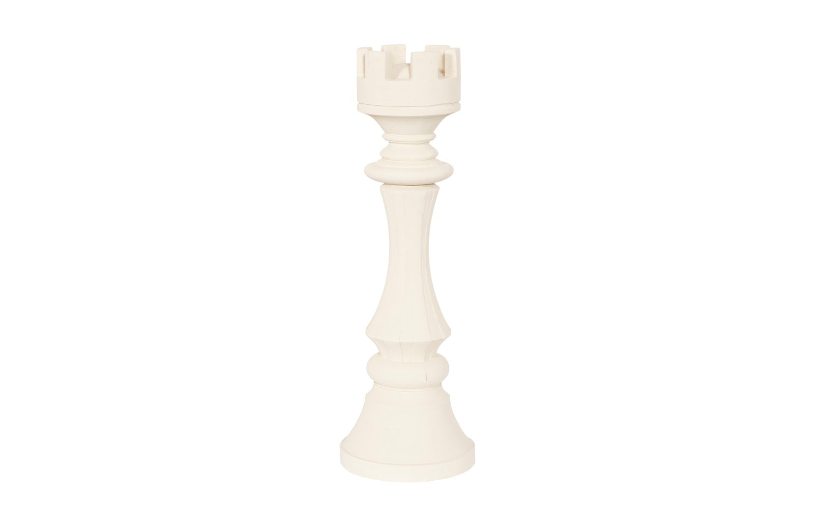 Rook Chess Sculpture, Cast Stone White, Small