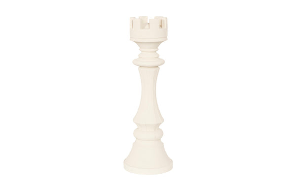 Rook Chess Sculpture, Cast Stone White, Small - Scenario Home