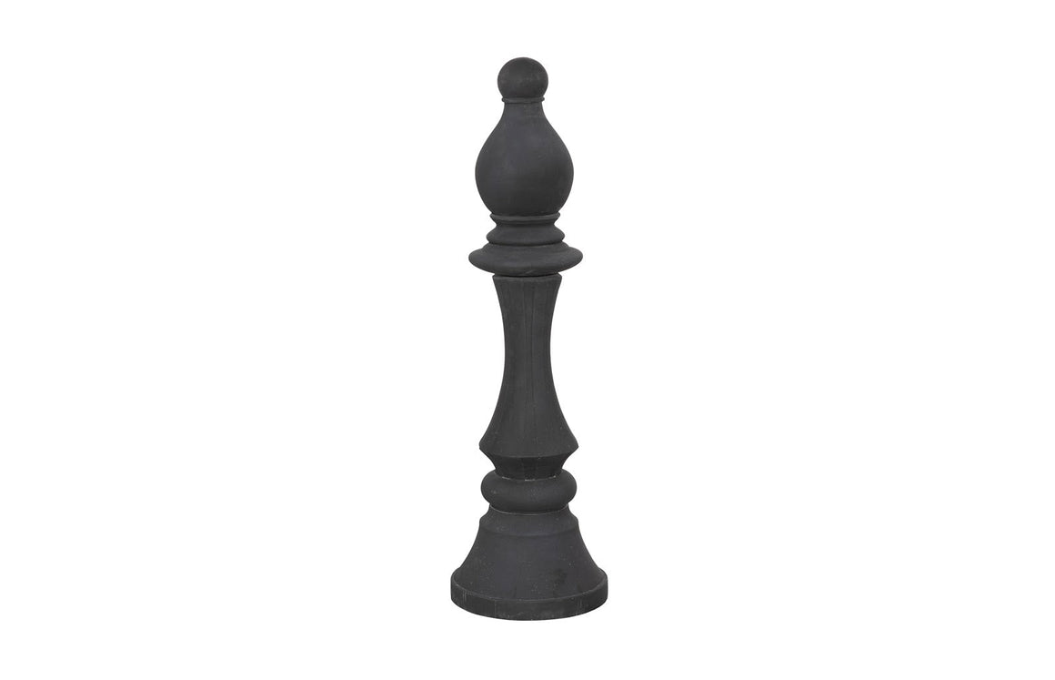 Bishop Chess Sculpture, Cast Stone Black, Small