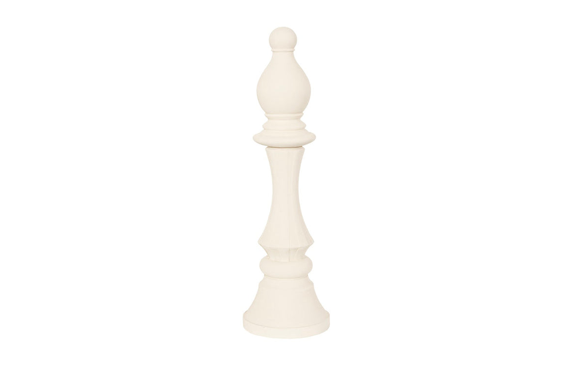 Bishop Chess Sculpture, Cast Stone White, Small