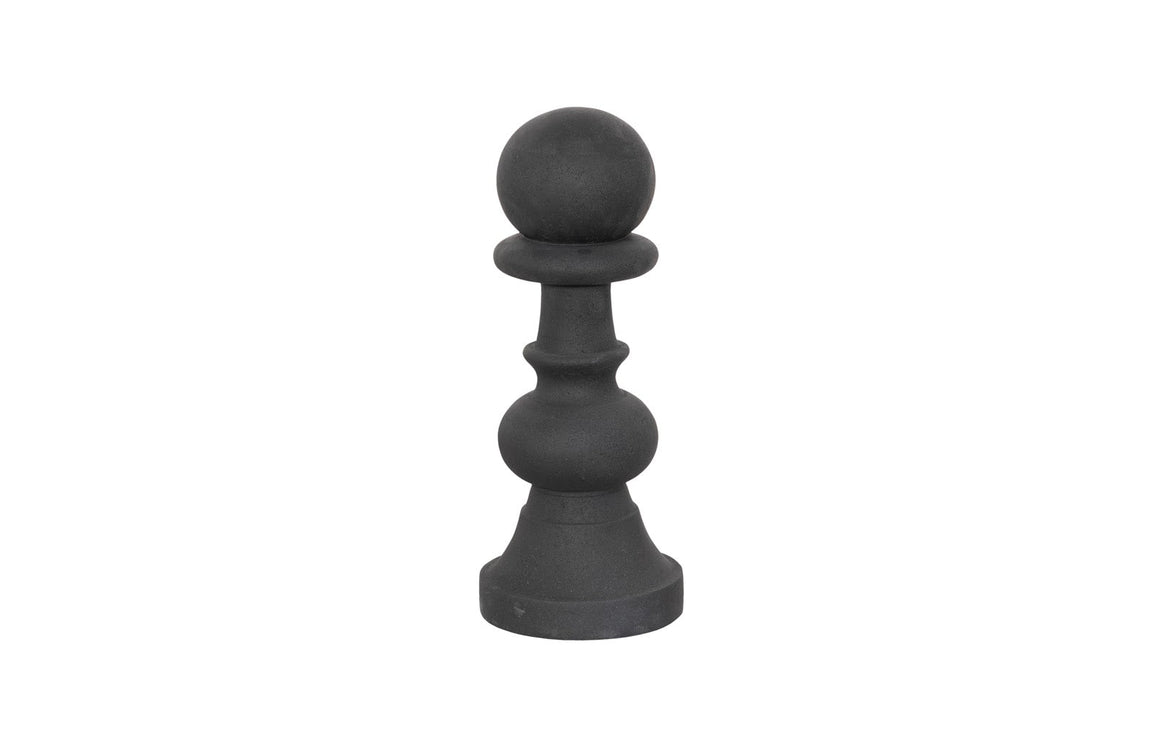 Pawn Chess Sculpture, Cast Stone Black, Small
