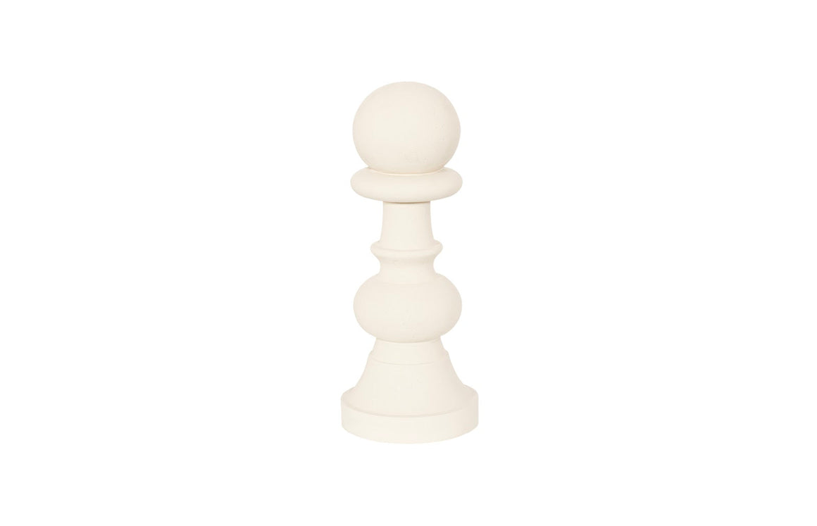 Pawn Chess Sculpture, Cast Stone White, Small