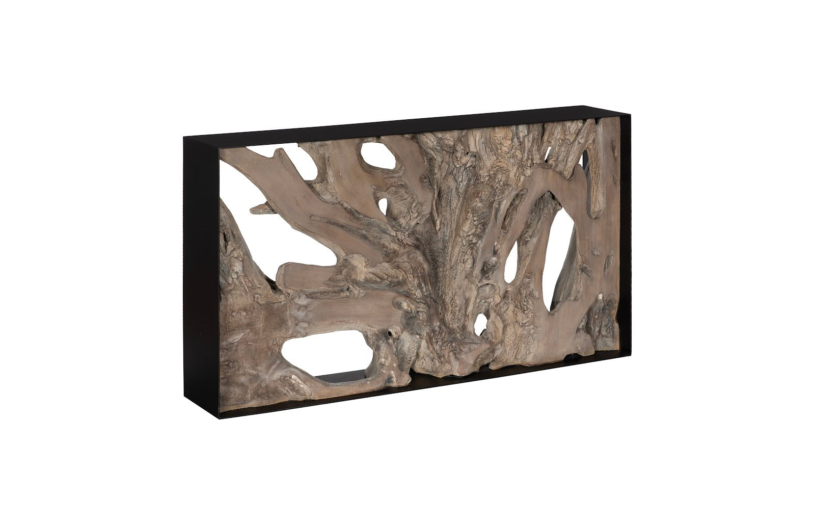 Cast Root Framed Console Table, Resin, Gray Wood Finish