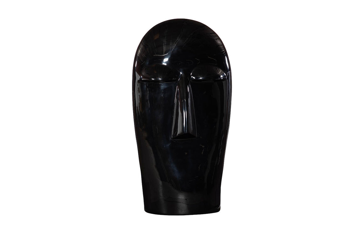 Emerging Face Sculpture, Gel Coat Black, Large