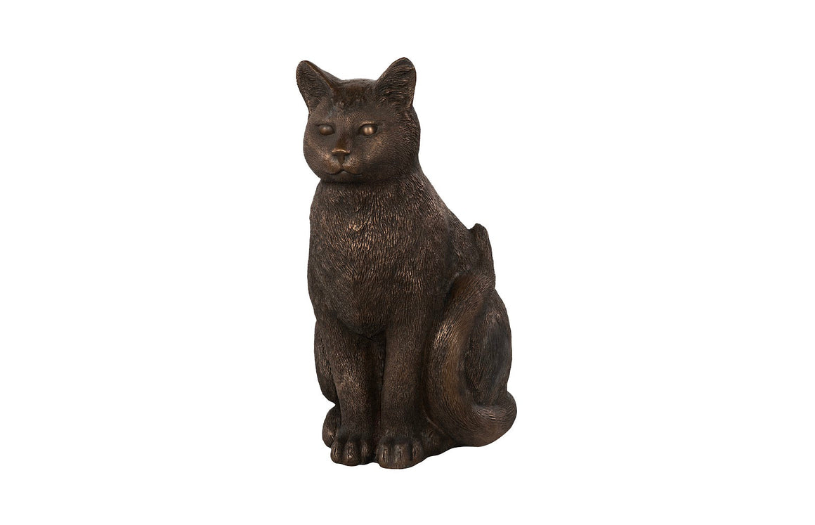 Cat Sitting Sculpture, Bronze