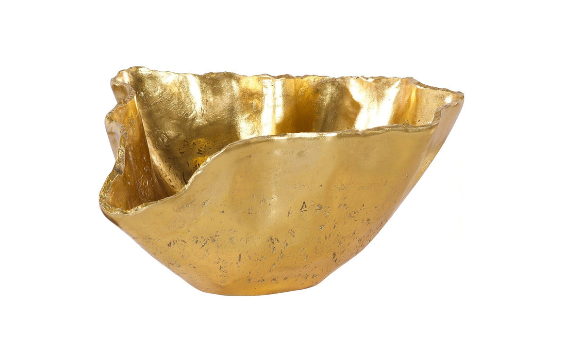 Cast Onyx  Bowl, Gold Leaf, Large