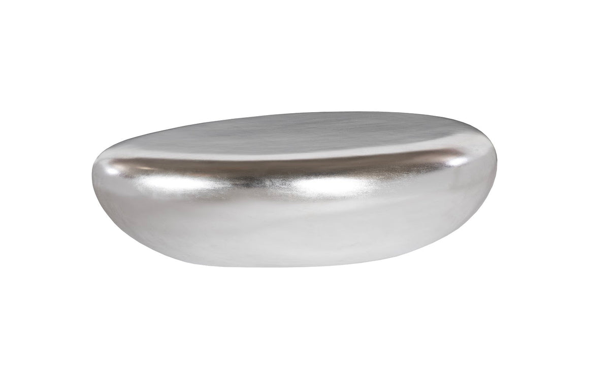 River Stone Coffee Table, Silver Leaf, Large
