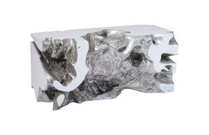 Freeform Bench, White, Silver Leaf, SM