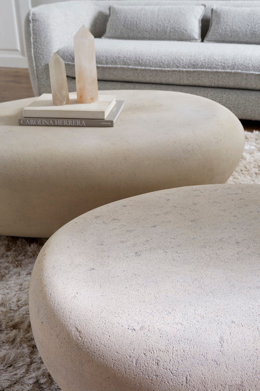 Phillips Collection River Stone Coffee Table Roman Stone Large PH64434
