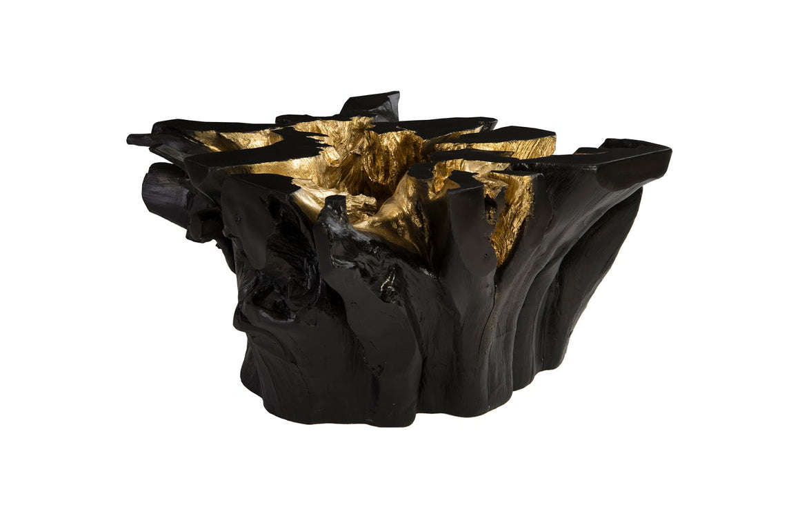 Noir Cast Root Coffee Table, Black, Gold Leaf