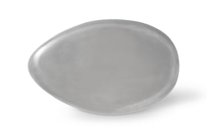 River Stone Coffee Table, Small, Resin, Polished Aluminum Finish
