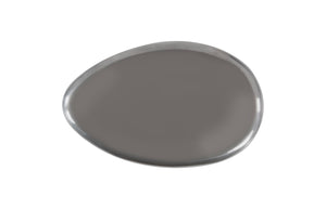 River Stone Coffee Table, Large, Resin, Polished Aluminum Finish