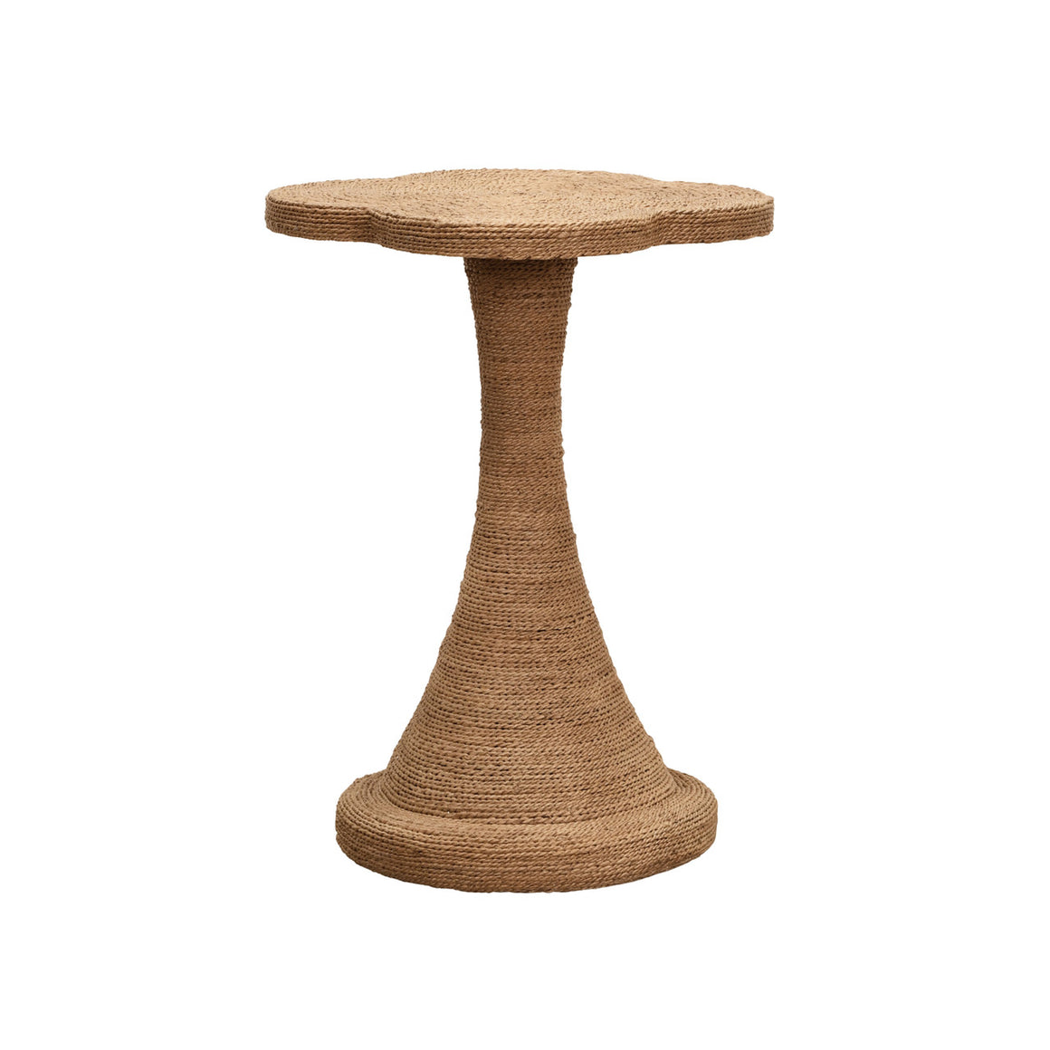 Primrose Clover Top Side Table In Wrapped Rope