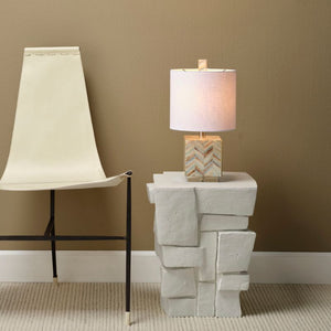 Garbo Mother of Pearl Table Lamp, Blue