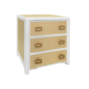Radey Side Table in Matte White Lacquer Frame