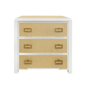 Radey Side Table in Matte White Lacquer Frame