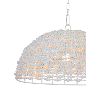 Remy Pendant Wrapped with Whitewash Wood Beads