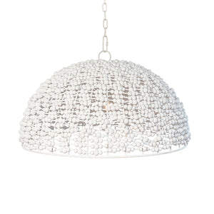 Remy Pendant Wrapped with Whitewash Wood Beads