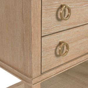 Richmond Four Drawer Console with Open case Shelf in Cerused Oak