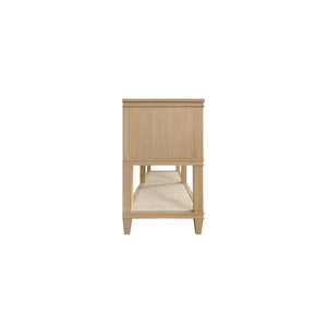 Richmond Four Drawer Console with Open case Shelf in Cerused Oak