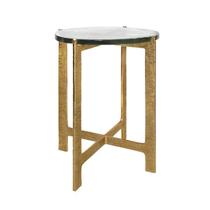 Ricky Side Table with Hammered Brass Base