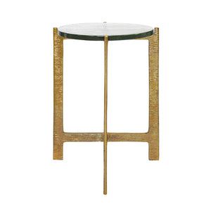 Ricky Side Table with Hammered Brass Base