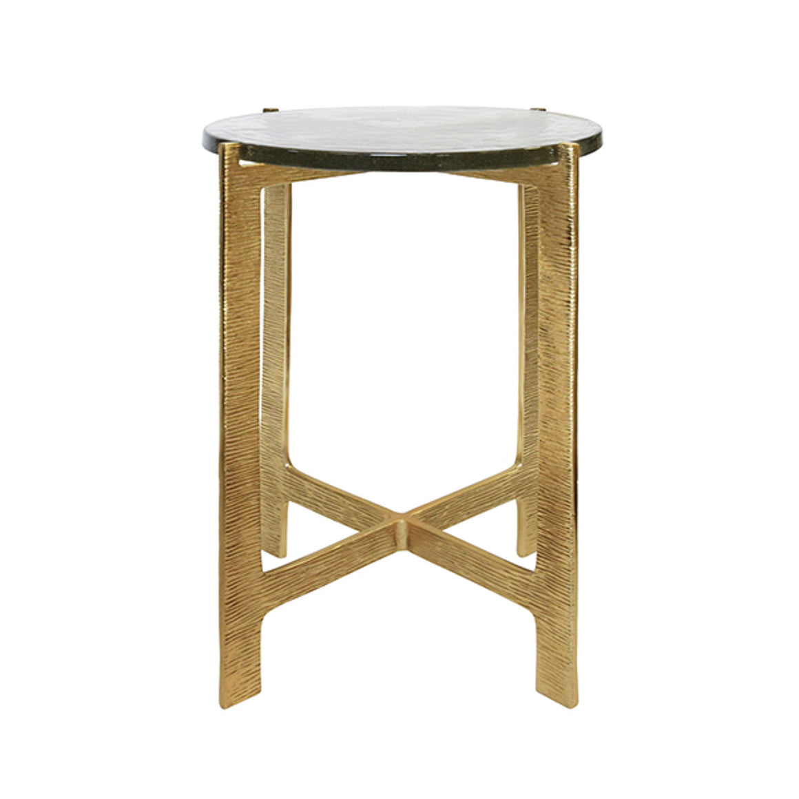 Ricky Side Table with Hammered Brass Base