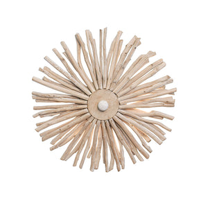 Rio Small Wall Sconce Handcrafted with Whitewash Eucalyptus Wood