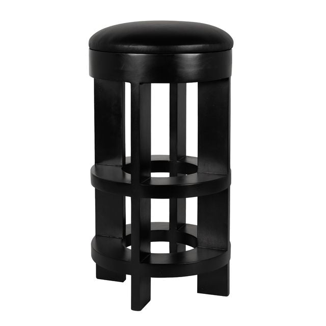 Berlin Bar Stool with Swivel Leather Seat