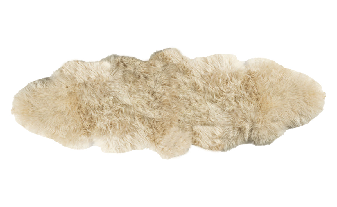 Long Wool Sheepskin Rug Double Bisque